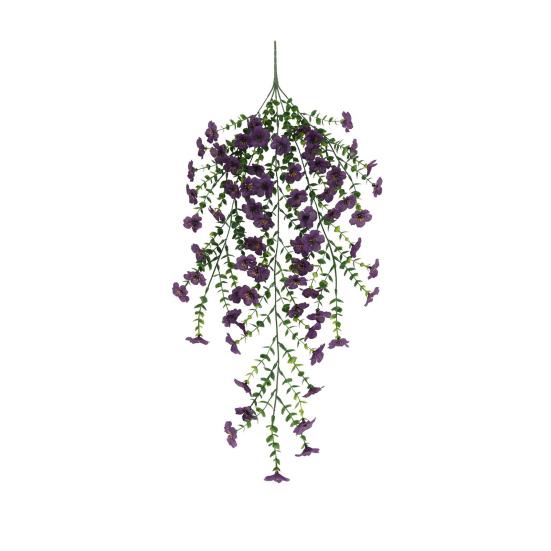

Artificial Hanging Violet Decoration Realistic UV Resistant Fake Flower Vine Indoor Outdoor Garden Porch Patio Hanging Faux Bloom Rattan Decor