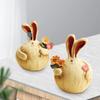 2Pcs Figurines Garlic Rabbit Wooden Crafts Ornaments Living Room Home Accessories Decor Creative Wedding Gifts Ornaments