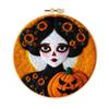 Halloween Needle Felting Kit Beginner Felt Craft Set DIY Felt Painting with Faux Wool Needle Frame Stamped Fabric for Adults Handcraft Lovers