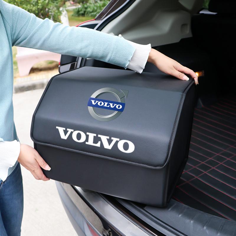Car Folding Trunk Storage Box Leather Auto Organizers Bag For Volvo XC90 V90 V60 XC60 V40 S80 S60 S90 C40 XC40 V70 XC70 C30 C70