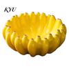 Kitchen Island Accessory Ceramic Banana Fruit Bowl, Creative Yellow Tray, Decorative Bread Serving Platter Salad Bowl for Dining Table Countertop