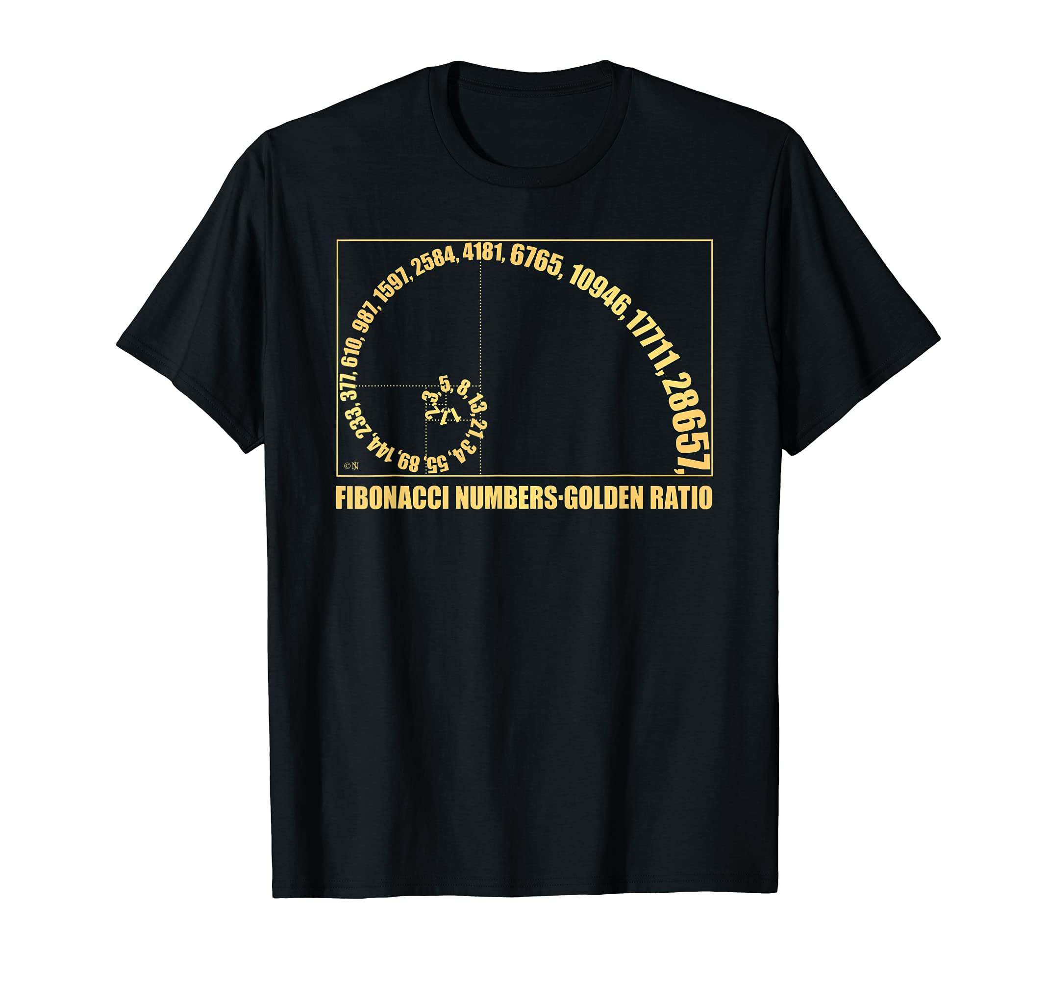 

Kinbi Fibonacci Spiral Typographic T-shirt