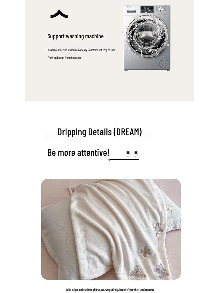 G5Z Luxurious Winter Fleece Bedding Set - Double-Sided Four-Piece: Bed Sheet, Duvet Cover, Flannel Coral Fleece