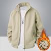 Men's Heavyweight Fleece Hoodie: Large Autumn/Winter Jacket for Middle-Aged & Elderly, Plus Velvet Lambswool Dad Wear