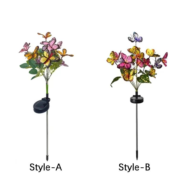 Simulation Butterfly Sunflower Outdoor Solar Light LED Lawn Lamp Home Garden Sunmmer Landscape Christmas Wedding Fairy Lights