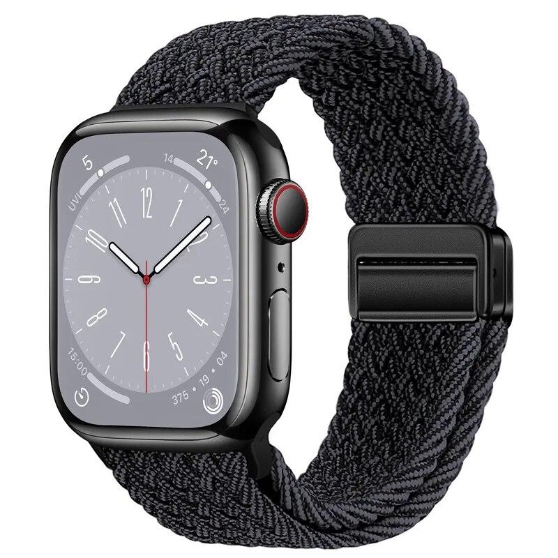 Nylon Strap For Apple Watch 44mm 45mm 49mm 42mm 38mm 40mm 41mm Watchband Bracelet for iWatch Series Ultra 9 8 7 6 5 4 SE 3 Band