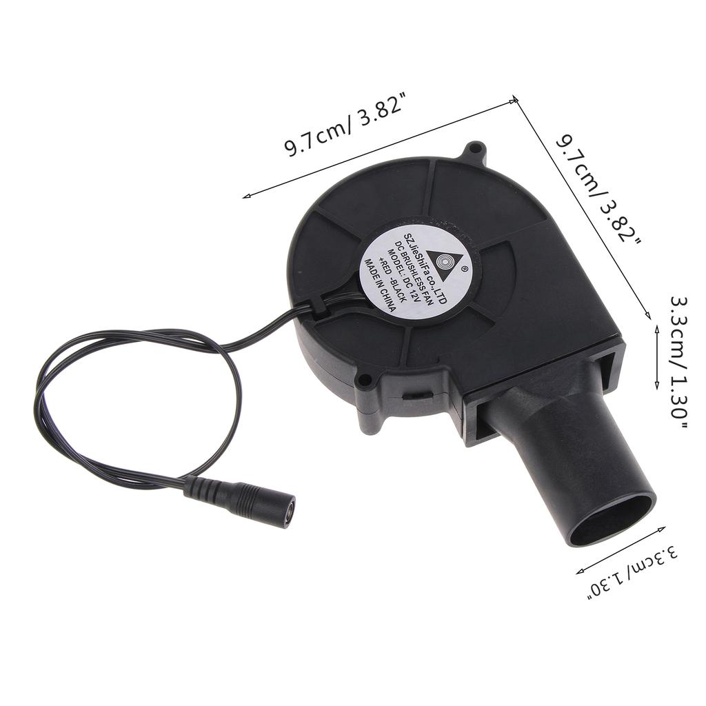 9733 Blower Low Noise Wood Stove Barbecue Fan Camping BBQ Grill Fans Fire Starter DC3-12V Adjustable Speed 110V-240V
