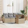 VidaXL 5-Piece Garden Sofa Set with Beige Cushions In Poly Rattan 3348366