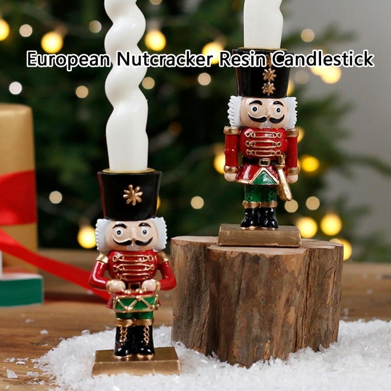 Christmas Nutcrackers Ornament Nutcrackers Figures Candle Holders Table Centerpieces Home Decors for Fireplaces Shelf