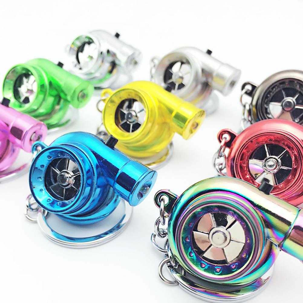 Mini Turbo Turbocharger Keychain Spinning Turbine Key Chain Ring Keyring Keyfob Car Keyring Car Interior Accessories