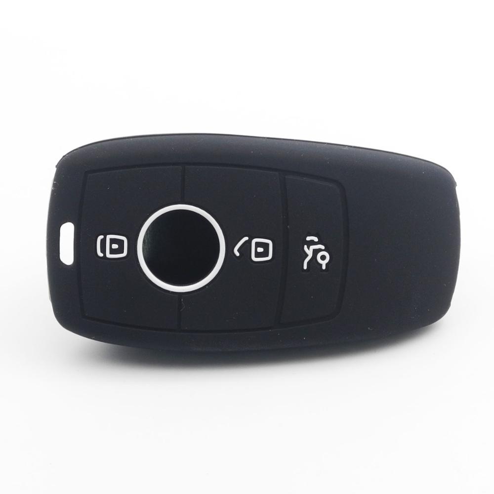 

jingyuqin сменный чехол для автомобильного ключа с 3 кнопками для Mercedes Benz 2017 E Class W213 2018 S class силиконовая автозапчасть чёрный