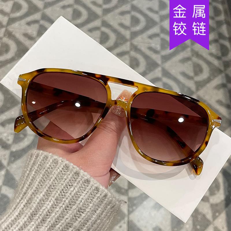 Vintage Style Men Sunglasses Pilot Shape Double Bridge Sun Glasses for Women High Quality UV Protection Men's Sunglass
