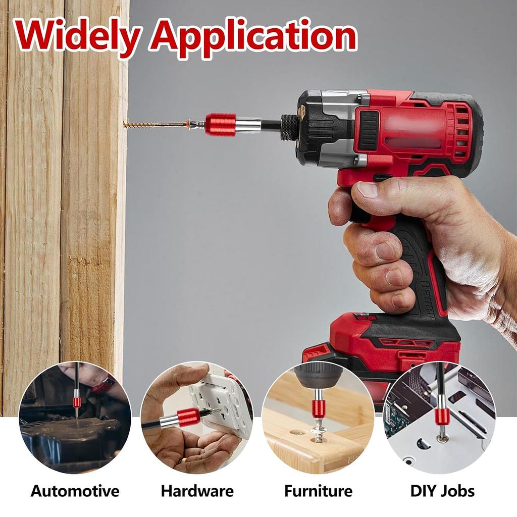 3 Pack Magnetic Drill Bit Extension, Bit Holder for Drill, High-Carbon Steel, Professional Tool Accessories for Home Improvement, 2.36"/3.93"/5.90",