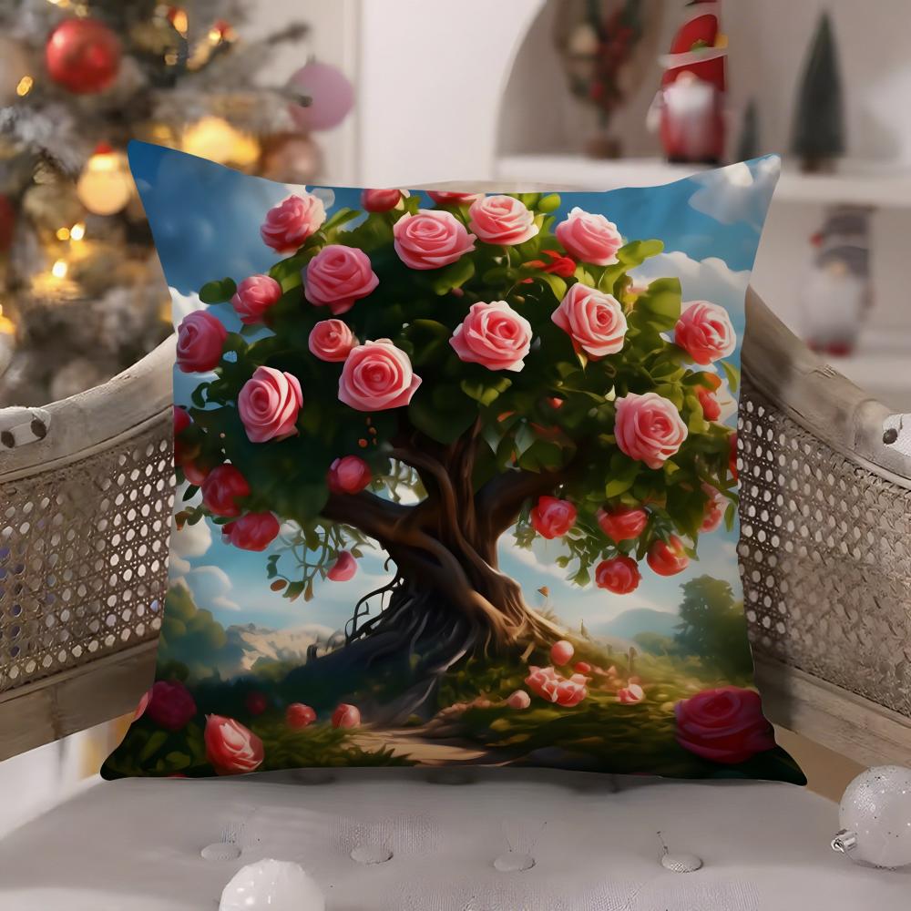 Красивые Цветы Болгарские Розы Наволочка Уют Диван-кровать Шелковистая элегантная Скрытая молния Декоративная наволочка 30x30 cm
