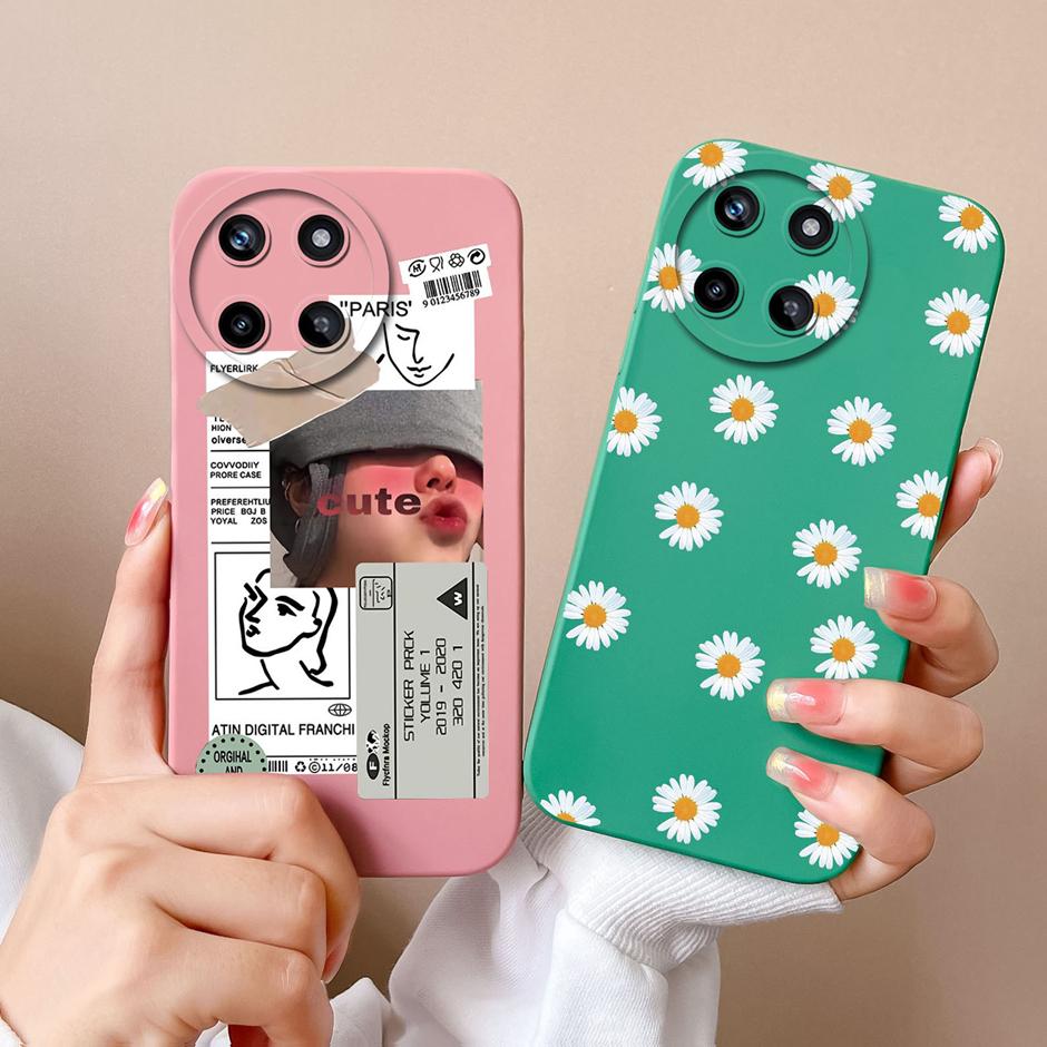 Für OPPO Realme 11 4G Handyhülle Niedliche Cartoons Stil Muster Flüssigsilikon Hülle Für Realme11 4G Stoßfest Populäre Hüllen