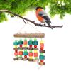 Hanging Chewing Toy Multicolored Natural Wooden Bird Tearing Blocks for Large  