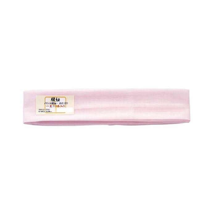 Used Made of soft wool melins that feels good on the skin, Sammler waist strap melins 2.20m, bundle of 10, pink, width 5.5cm 58030