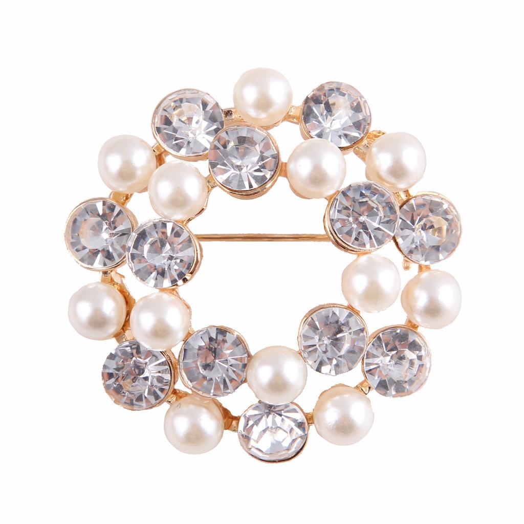Fashion Pearl Hollow Brooch Trend Corsage Corsage Female Accessories Exquisite Ethnic Style Hypoallergenic Luxury Enamel Brooch Long-Lasting Color