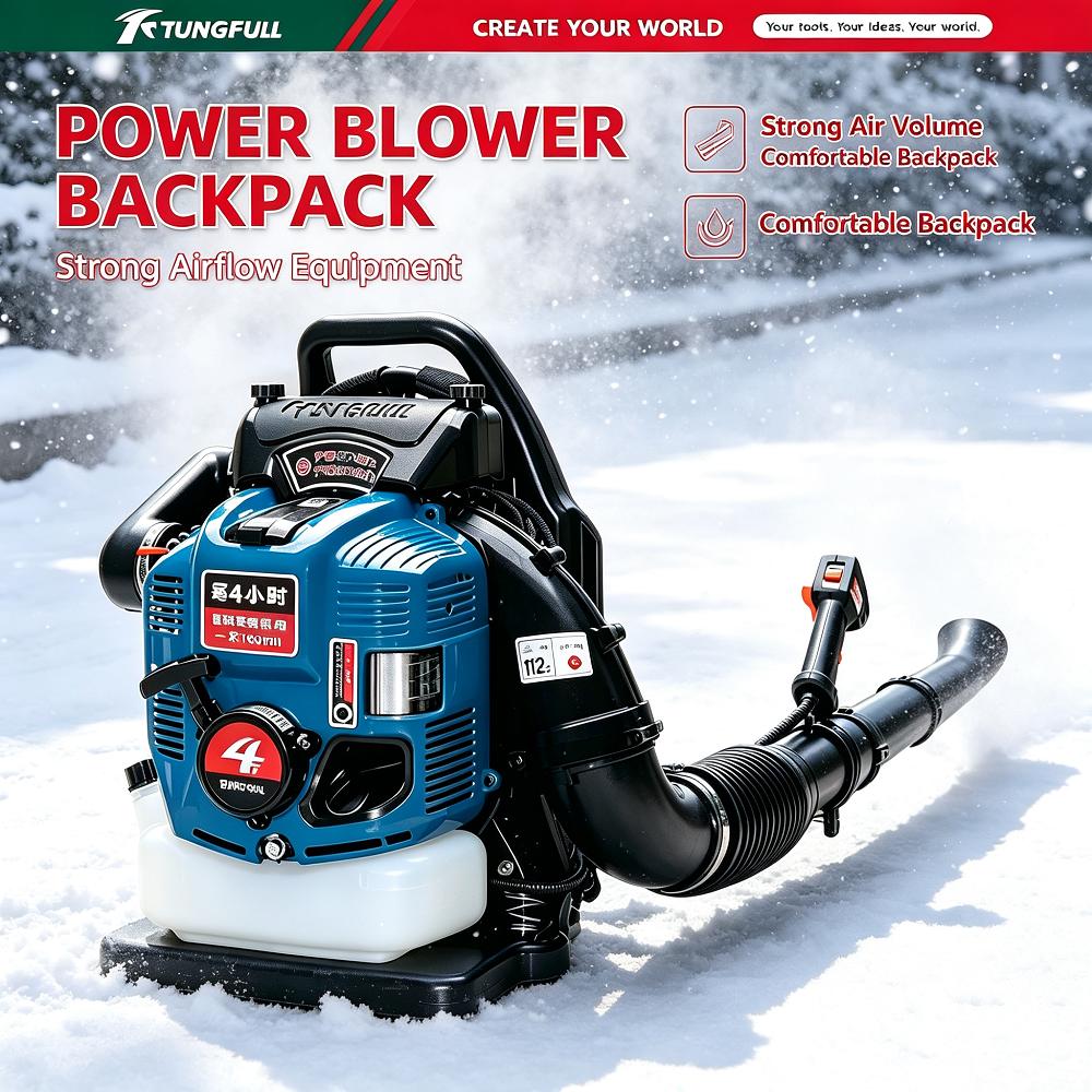 TUNGFULL 4 Stroke Engine Backpack Petrol Blower Portable Powerful Snow Leaf Blower For Outdoor Garden Farm Maintenance