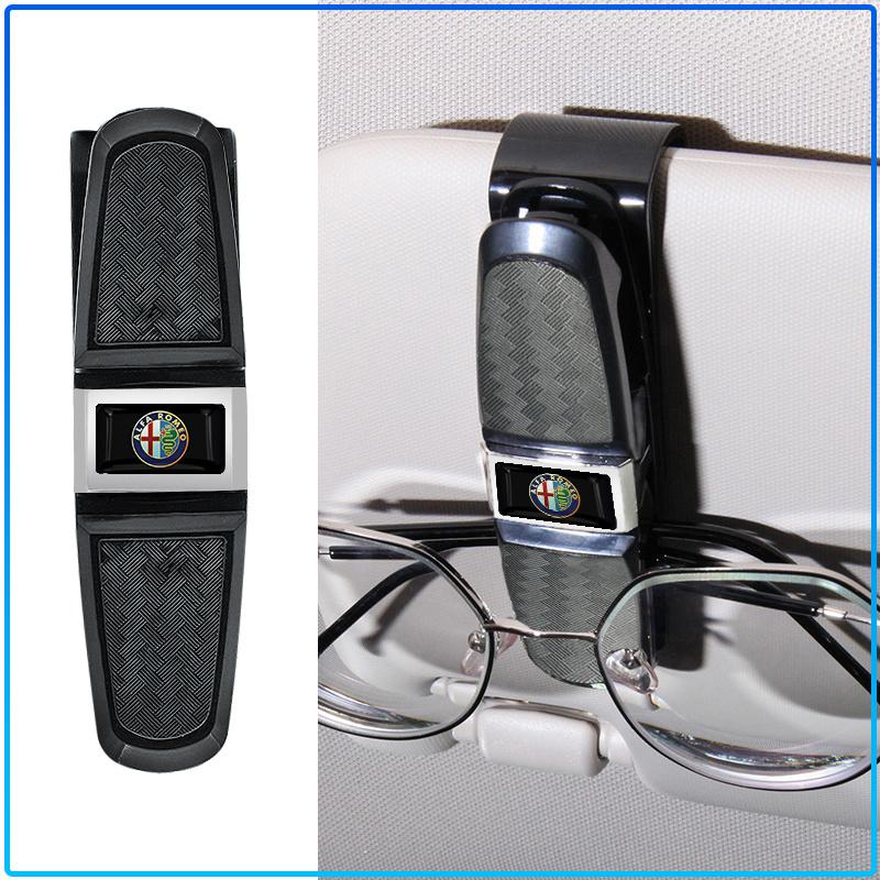 1pcs Car Sun Visor Glasses Box Universal Sunglasses Clip Card For Alfa Romeo 147 159 156 Giulietta Giulia Mito Spider Alpha Nheadrest