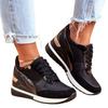 Large size flat-soled platform sneakers women's autumn and winter new mesh casual shoes low-top lace-up dad shoes