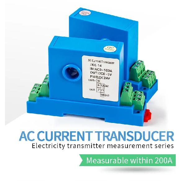 AC/DC Current Transmitter 0-10A-20A-50A-100A-150A To 0 10V 0 5V 4 20ma With 8mm/12mm Hole DC24V Current Transducer Transmitter