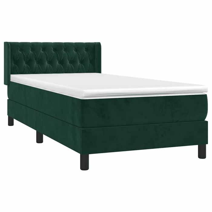 Maison Exclusive - Sommier à lattes de lit avec matelas Vert foncé 100x200 cm