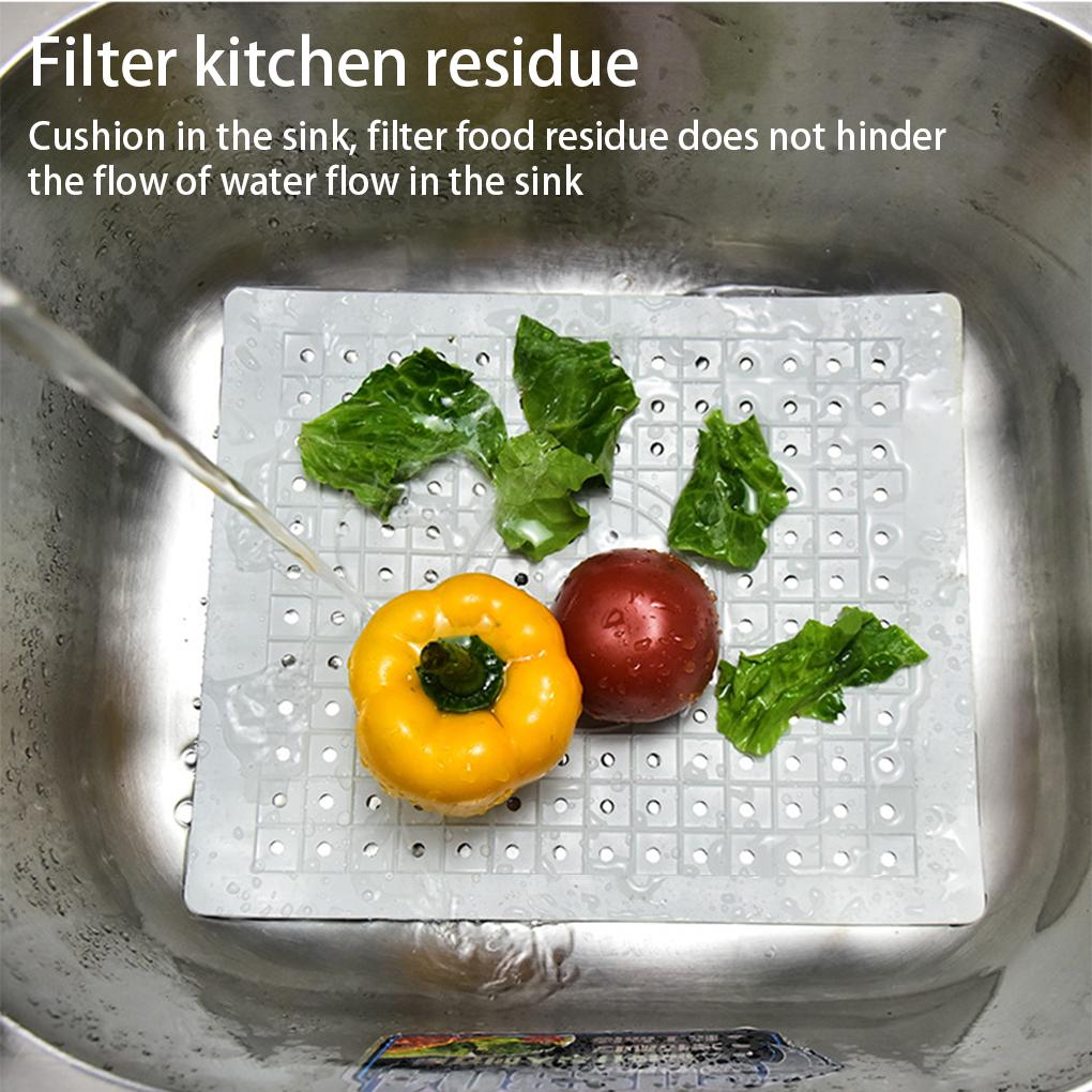 Kitchen Rubber Sink Drain Mat Heat Resistant Home Table Dish Protector Tableware Food Residue Drainer Hollow Pad Supplies