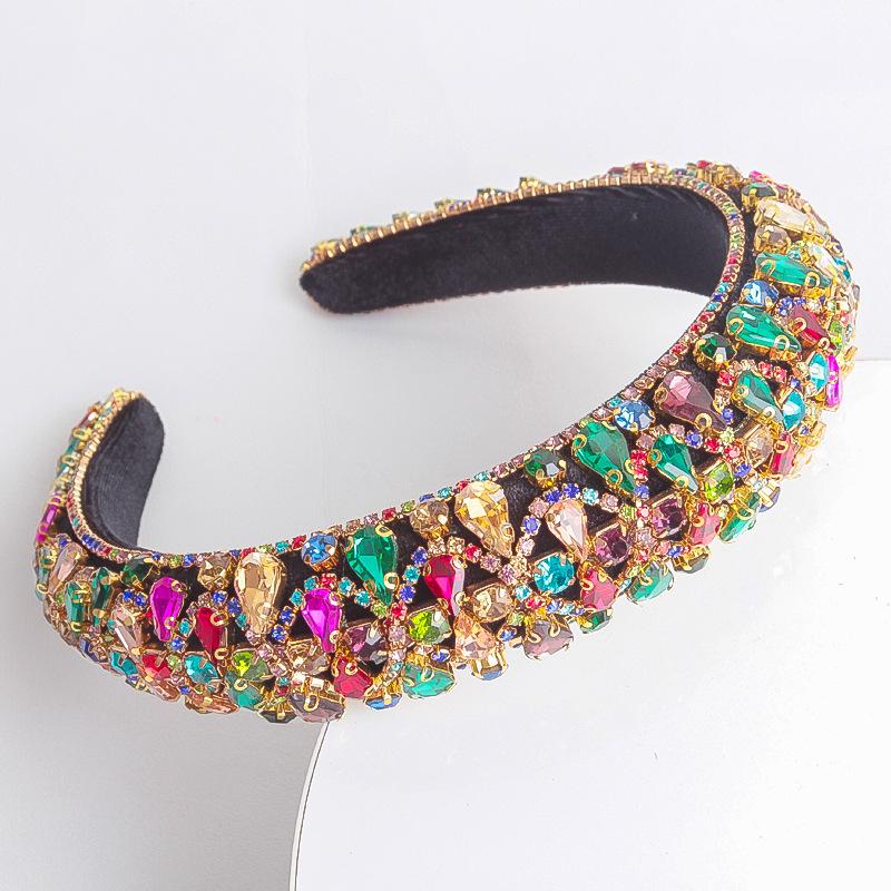 

Европейская и американская мода Кристальная повязка для волос Женская Барочная Губка Стразы Ободок Аксессуары для волос