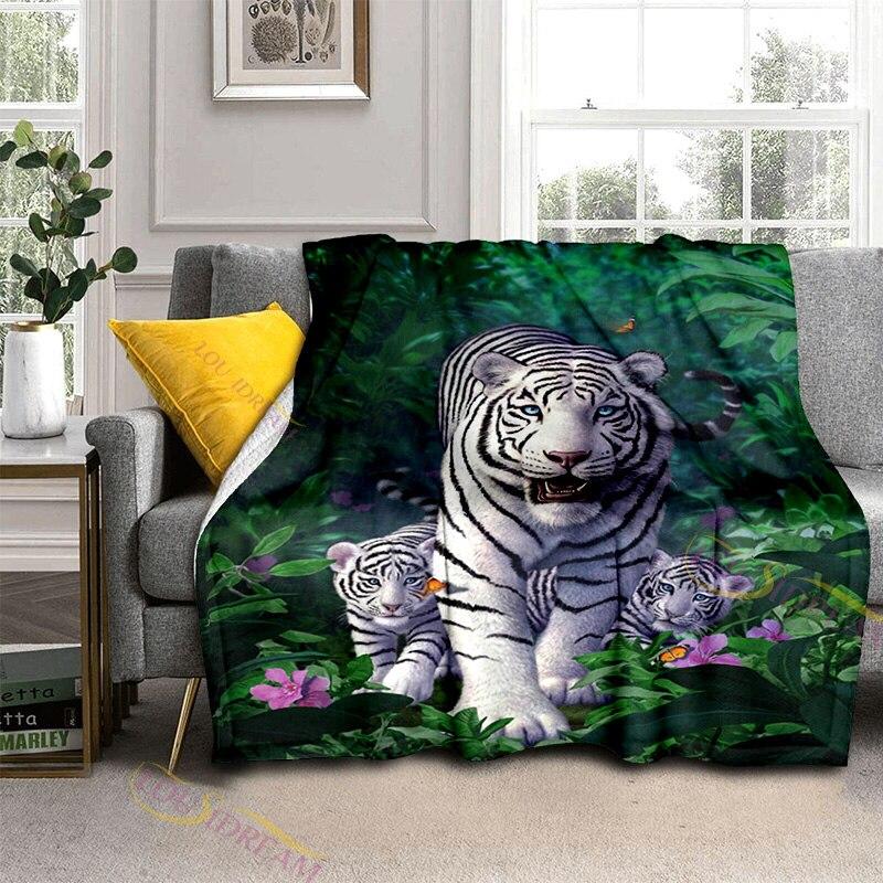 Galaxy Animal Tiger Print Fluffy Blanket Home Decoration Suitable for Living Room Bedroom Office Office Travel Blanket
