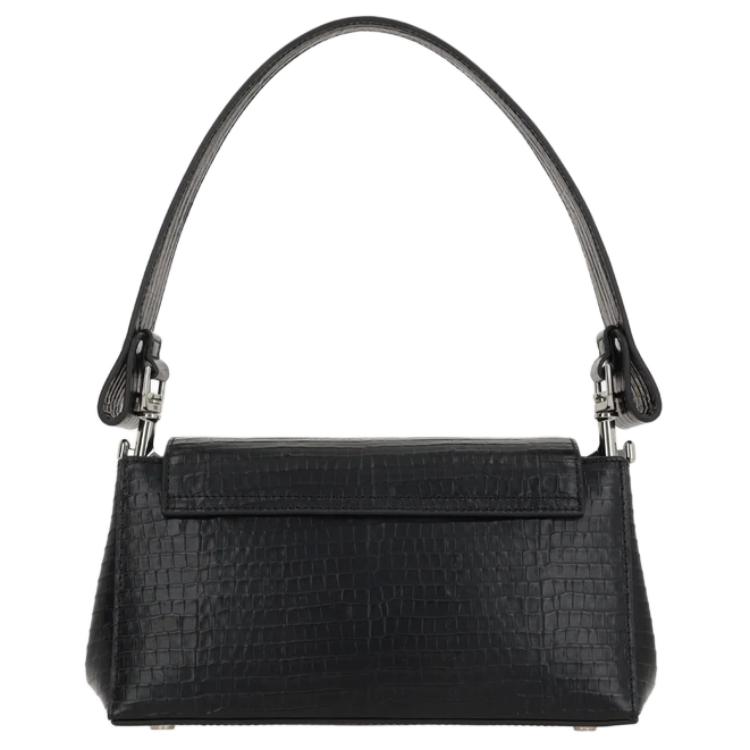 VIVIENNE WESTWOOD Hazel Crocodile Pattern Embossed Leather Shoulder Bag Medium Women Shoulder Bag Black 46020001WL00C0N401