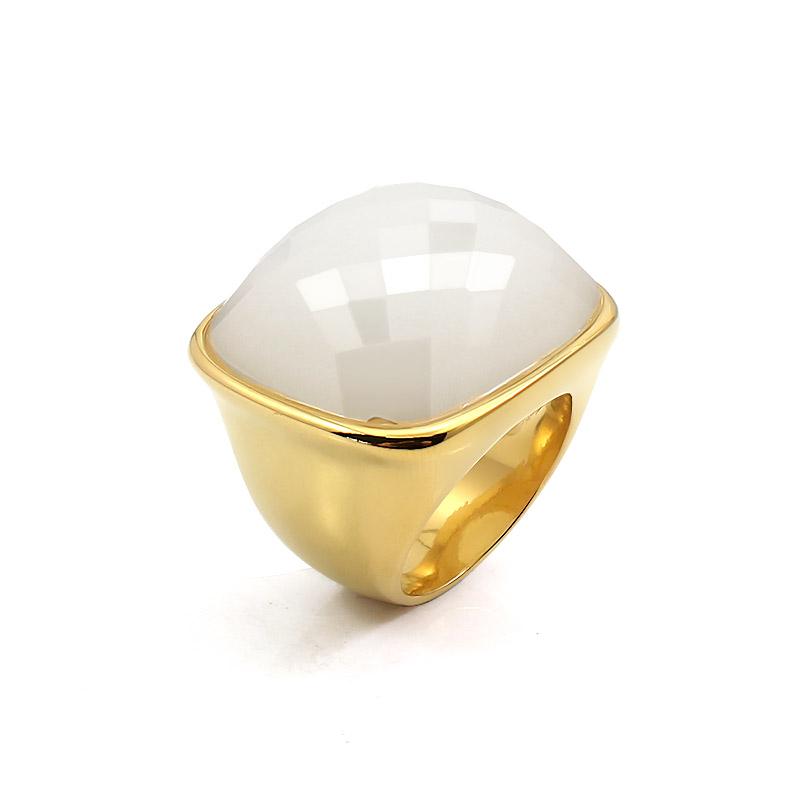 

Stylish Square Custom Bohemian Style Engagement Ring Natural Crystal Gemstone with Oval Cut Diamond Stainless Steel Material 6 белый