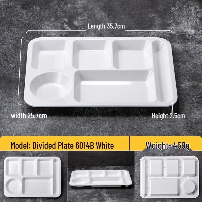JINMEILI Melamine 6-Compartment Deep Food Tray