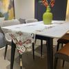 Tassel Table Flag Simple White Embroidered Polyester Fabric Tv Cabinet Rectangular European Tablecloth