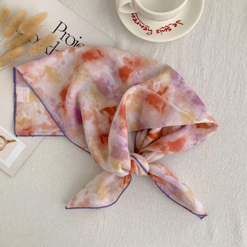Square Scarf Cotton High-end Literary Bag, Headscarf, Headband, Neck Protection, Scarf, Small Shawl, Scarf, Silk Scarf.