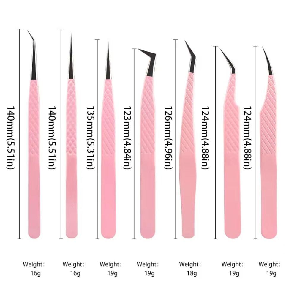 Anti-static Eyelash Extension Tweezer Stainless Steel Fiber Tip Makeup Tool Beauty Salon