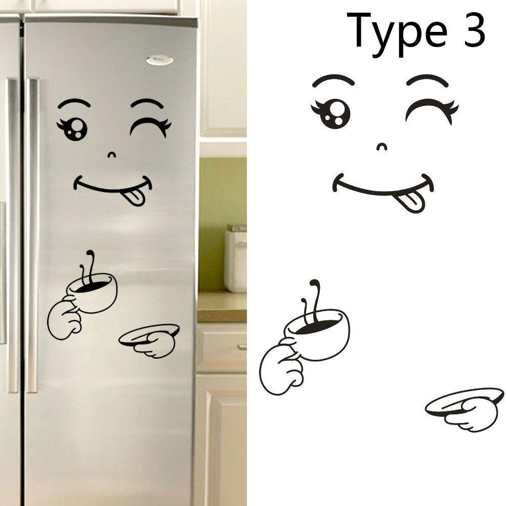 Vinyl Cute Kitchen & Dining Refrigerator Decal Wallpaper Home Decor Fridge Sticker