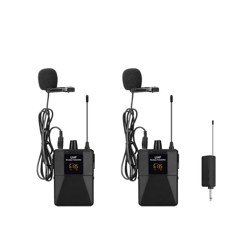 UHF Wireless Lavalier & Headset Microphone with Small Bee Amplifier - One-to-Two, Four UHF Band Condenser Mic.