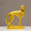 Goldener Leopard Statue 3D Gedrucktes Geparden Ornament, Moderne Stehende Skulptur, Dekoratives Einweihungsgeschenk Tierfigurine mit Stabilem Sockel