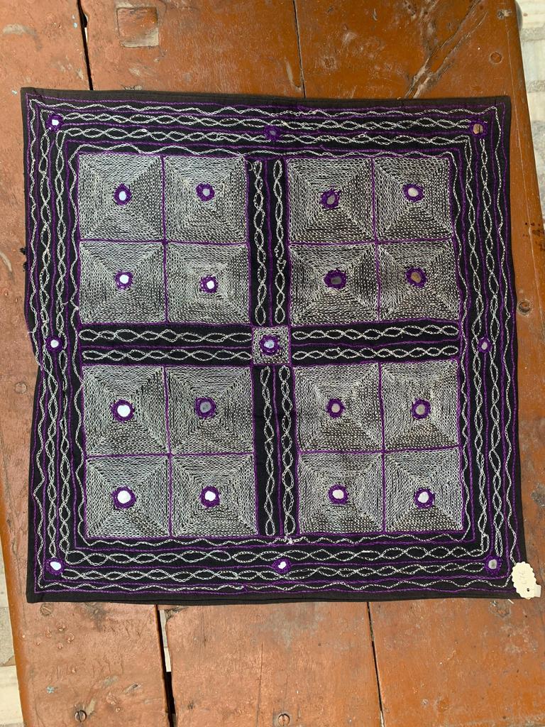 Hand Embroidered Cotton Pillow Cover: Bohemian Cushion (40"x 40")