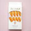 24pcs Long False Nail Orange Jade Style Removable Nail Solid Color for Lady Beauty Nail Makeup