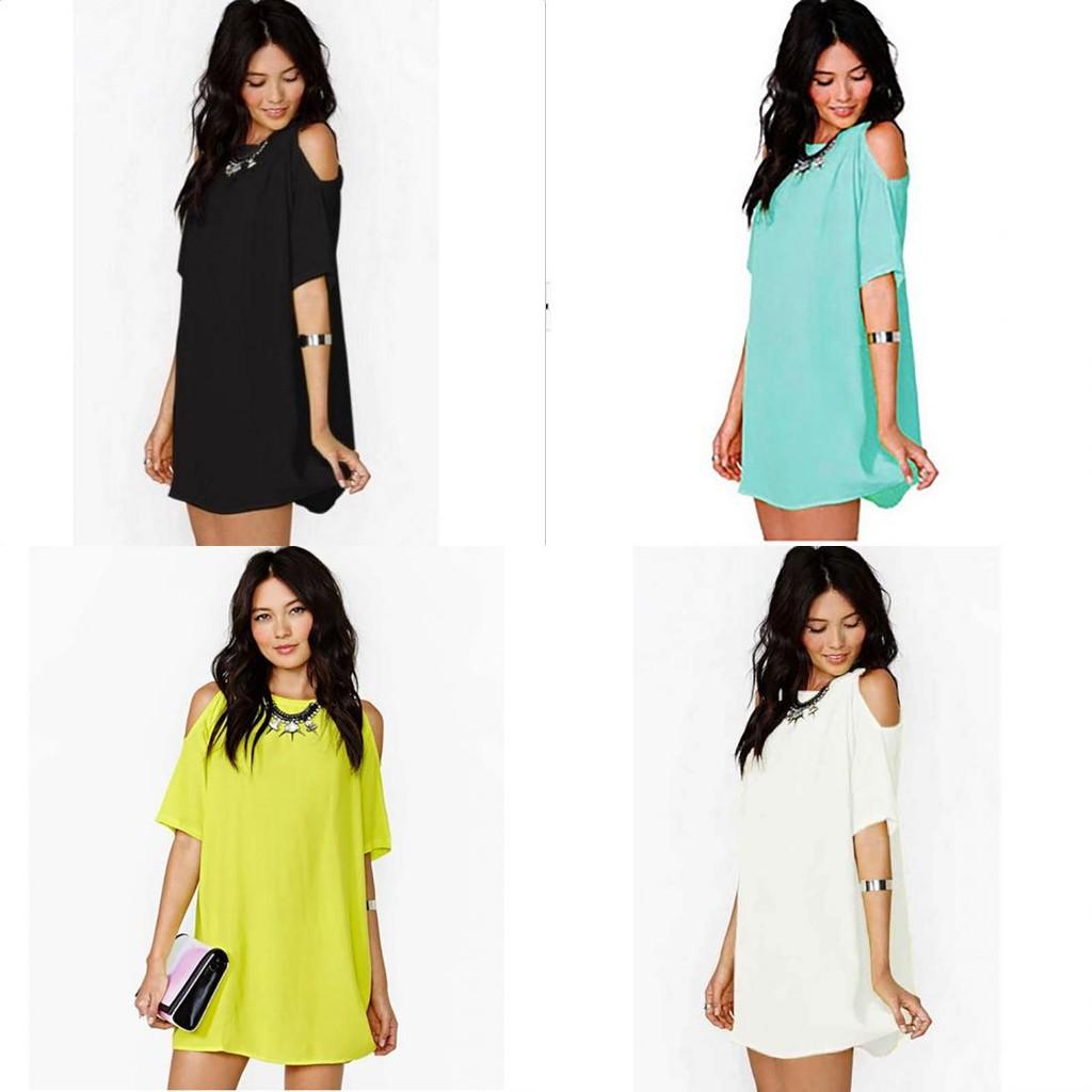 No Ip Included Polyester Short Sleeve Off Shoulder Dress For Casual Summer Wear