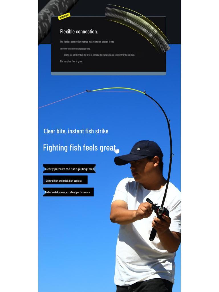 Children's Ultra-Short Portable Sea Rock Lure Fishing Rod Set with Guides for Long-Distance Casting