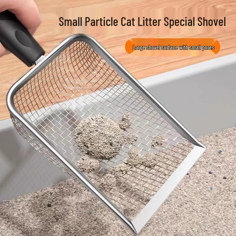 Katzenstreuschaufel aus Edelstahl mit feinen Löchern