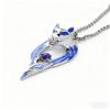 Blue Wolf Pendants Exaggerated Chain Necklace for Women Unisex Punk Style Personality Animal Drop Unique Design Neck Jewelry