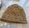 Handmade three-dimensional crochet sunflower crimped knitted hat for women with small faces, double-layer thickened warm ear protectors, pullover hat