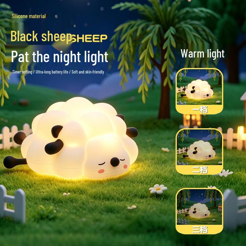 Purring Cat Night Light: Soft Bedside Lamp for Children's Sleep & Bedroom Decor
