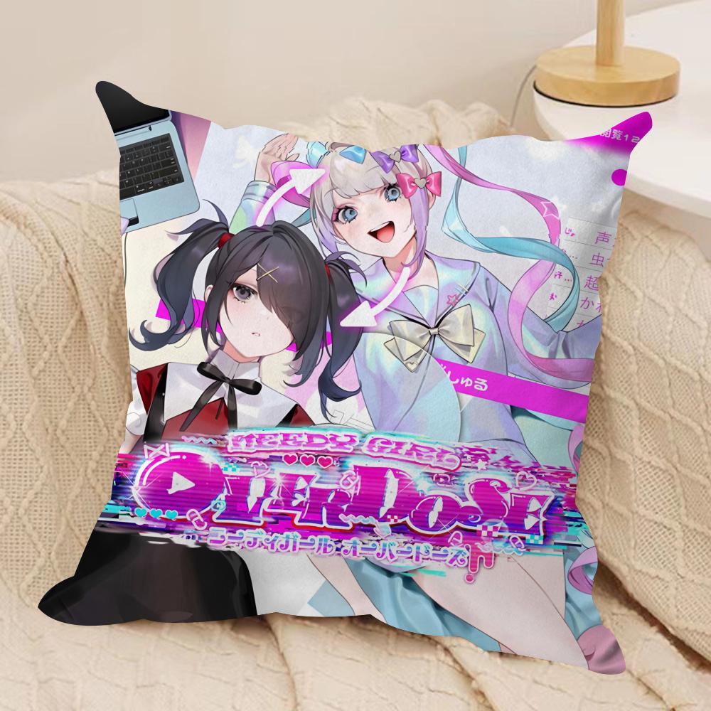 NNeedy Girl Streamer Overloa Cushion Cover Silky Short Plush Invisible Zipper Dustproof Sofa Pillow Case for Home Decor