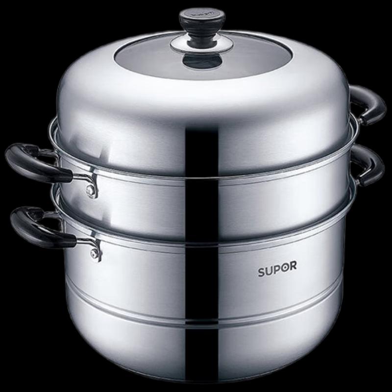 Supor 304 Stainless Steel Double-Layer Steamer Pot 28cm