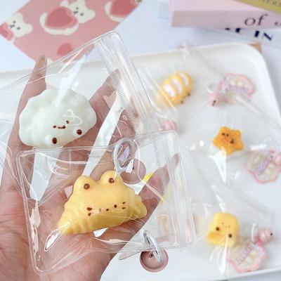 Cute Squeeze Stress Relief Toy Soft Mochi Toy Cartoon Slow Rebound Toys Decompression Squishy Toys Keychain Gifts